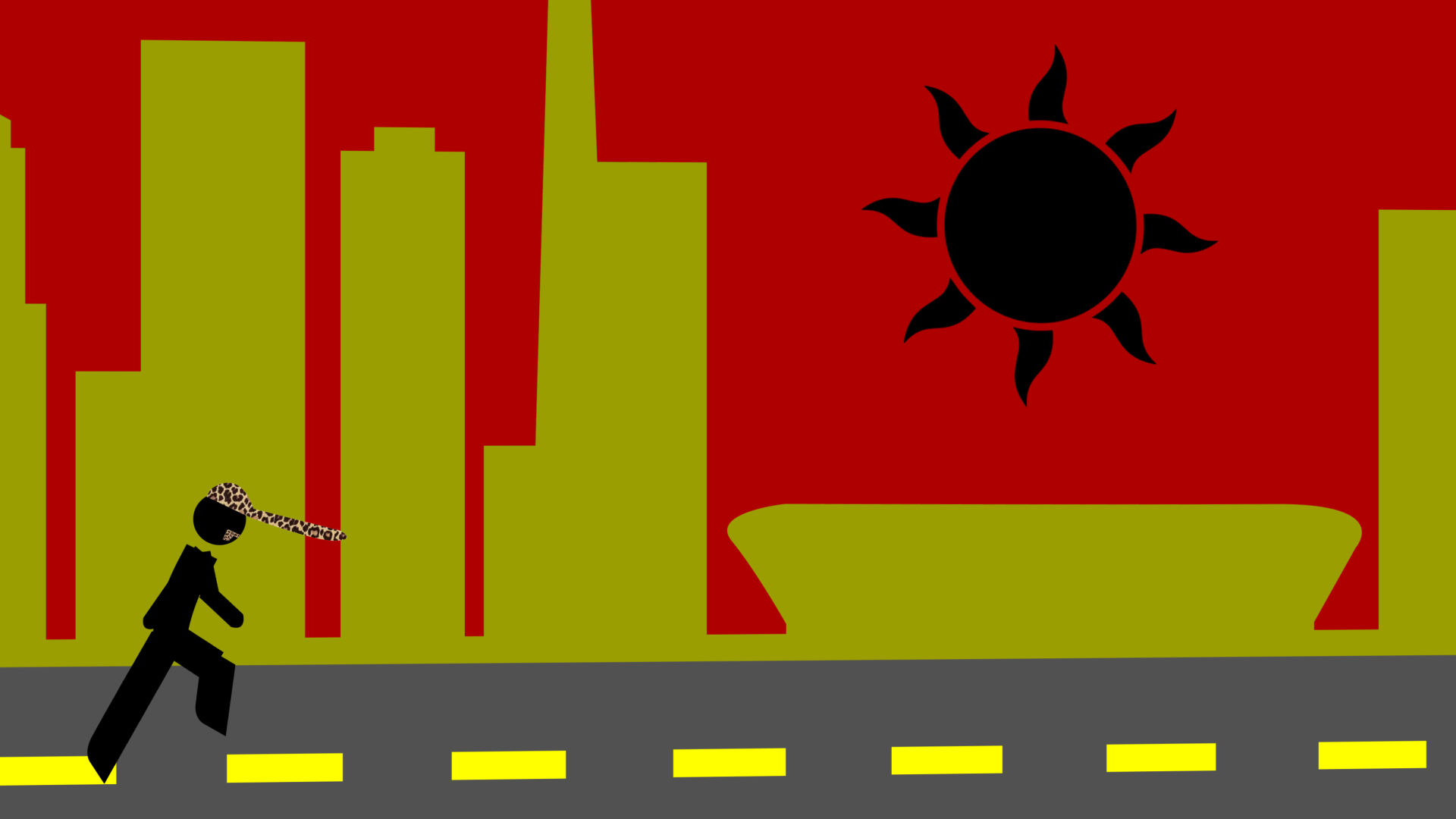 Vector art of a man running down a street